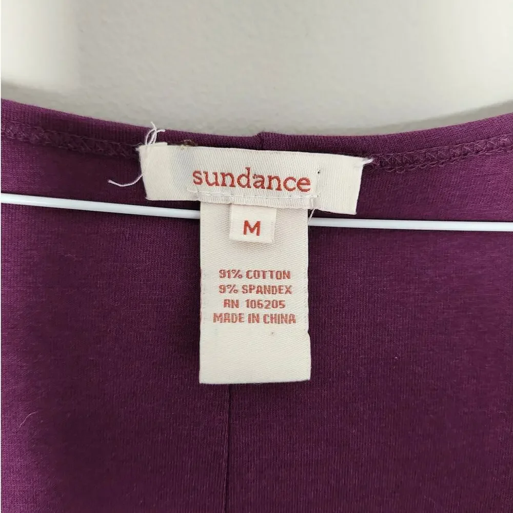 Sundance‎ Ruched Bodycon Midi Dress Size Medium Plum Purple Stretch